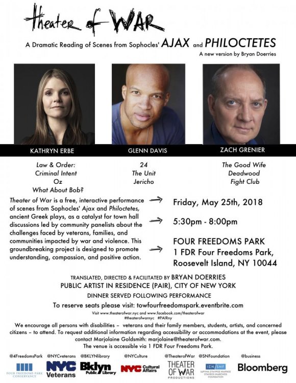 Fleet Week Brings "Theater of War" To FDR Four Freedoms Park, Friday Fleet Week Brings "Theater of War" To FDR Four Freedoms Park, Friday